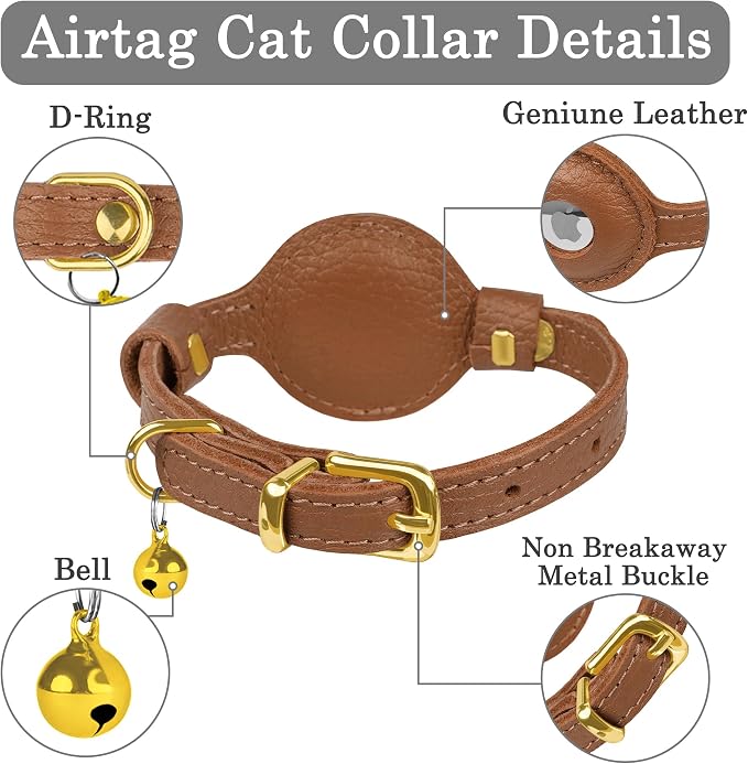 OOPSDOGGY Leather AirTag Cat Collar - Image 3