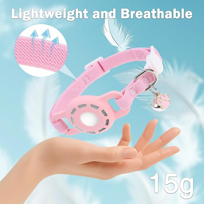 Airtag Cat Collar Breakaway, Stretchy Cat Tracker Collar - Image 5