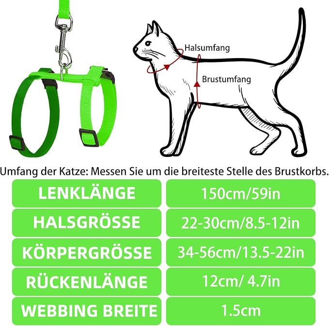 PUPTECK Adjustable Cat Harness and Leash Set Escape Proof Kitten Strap Collar - Image 2