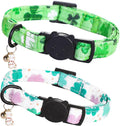 St Patrick's Day Cat Collar-2 Pack Cat Collars Trefoil Cat Collar Breakaway by BoboRainbow