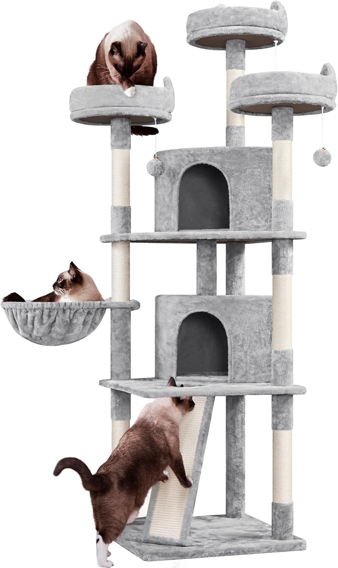 Yaheetech 76in Cat Tree Multi-Level Cat Tower by Yaheetech