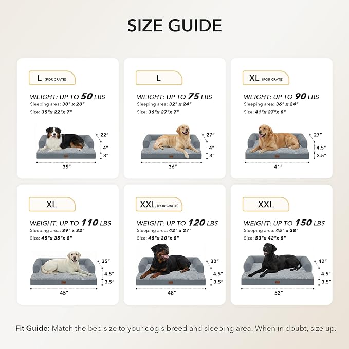 Orthopedic Dog Beds for Extra Large Dogs, Waterproof Egg Crate Foam XL Dog Bed - Image 4