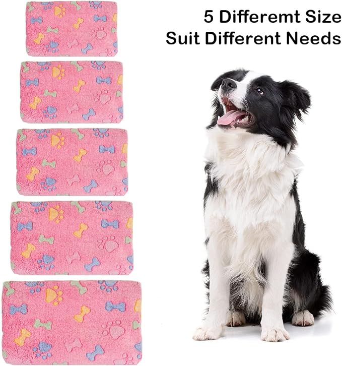 Dono 1 Pack 3 Dog Blankets, Soft Fluffy Fleece Pet Blanket Warm Sleep Mat Paw - Image 2