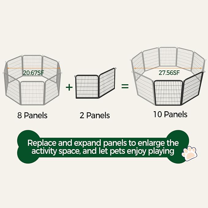Yaheetech Dog Playpen Outdoor, 32 inch 4 Panels Dog Pen Indoor Heavy Duty Puppy - Image 8