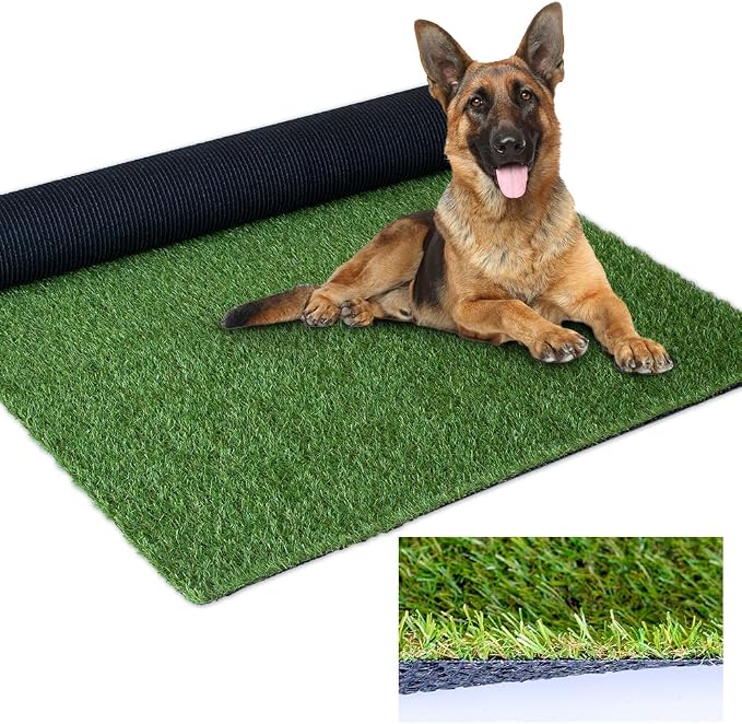Artificial Grass Outdoor Rug, 3FT x 5FT 0.8 inch Realistic Fake Synthetic Grass by SUWUYUE