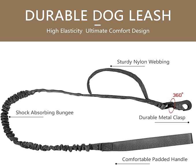 DAGANXI Tactical Dog Collar Leash Set, Adjustable Military Training Nylon Dog