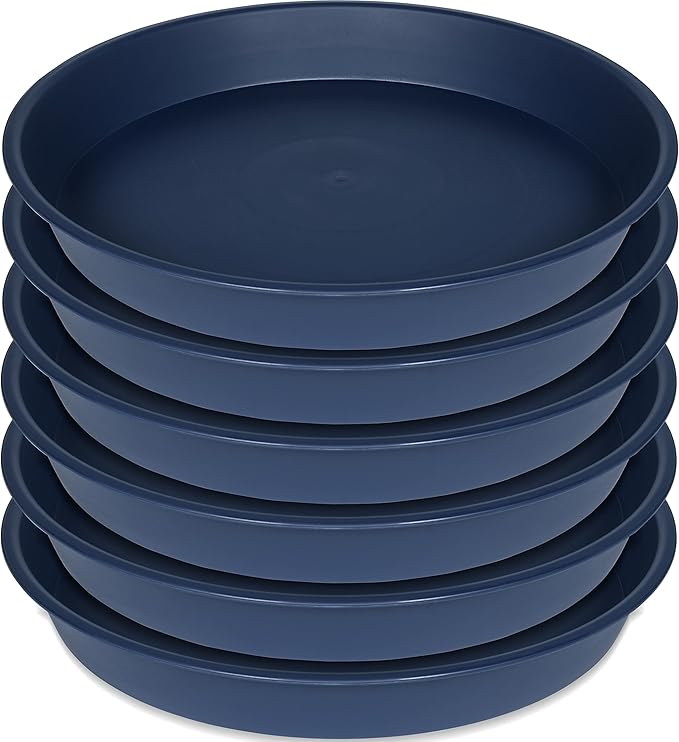6 Pack Plastic Plant Saucer Planter Water Drip Tray, 4 5 6 7 8 9 10 11 12 inch by Bleuhome