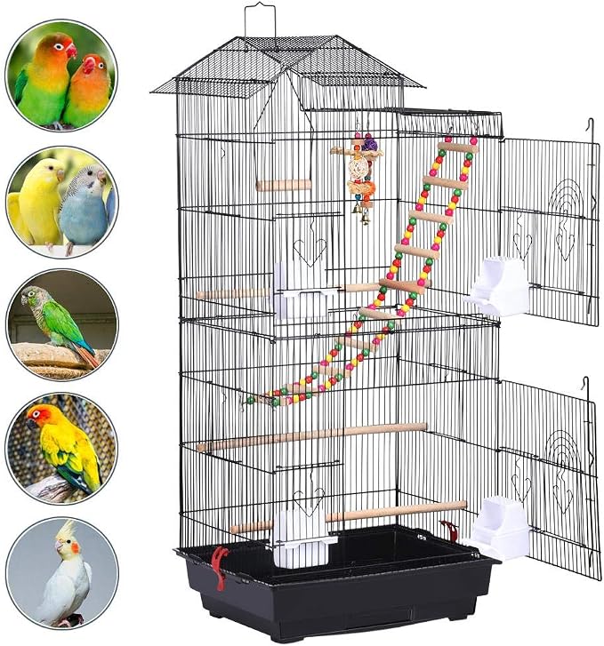 Yaheetech 39-inch Roof Top Large Flight Parrot Bird Cage - Image 6