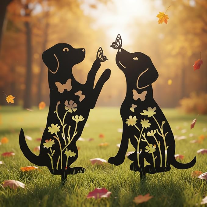 Metal Dog Garden Decor for Outside 2 Pack, Pet Yard Art, Weather Resistant - Image 7