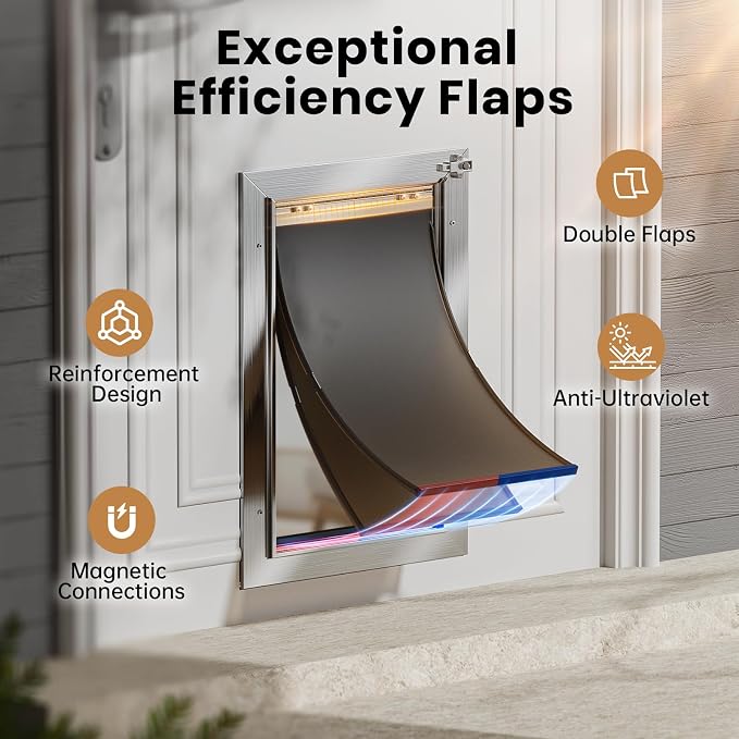 Dog Door All Aluminum Medium, Doggy Doggie Cat Door, Heavy Duty Pet Door - Image 2