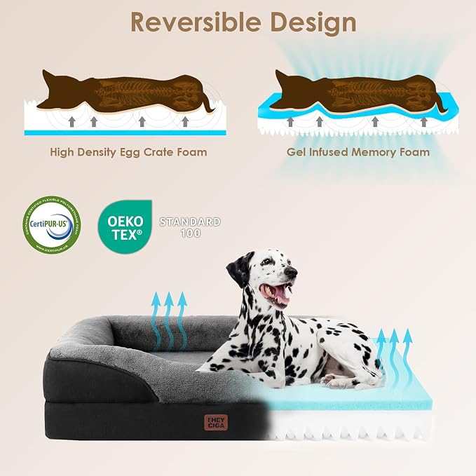 EHEYCIGA Orthopedic Dog Bed for Medium Dog, Waterproof Liner & Washable - Image 3