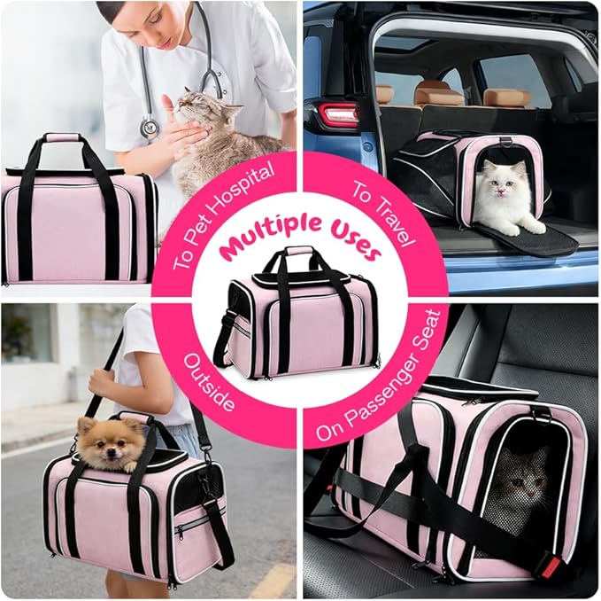 Double Expandable Cat Carrier, Airline Approved Soft-Sided Pet Travel Carrier - Image 8