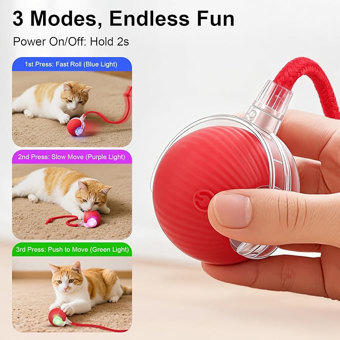 Interactive Electric Automatic Rolling Moving USB Rechargeable Self Activated - Image 3