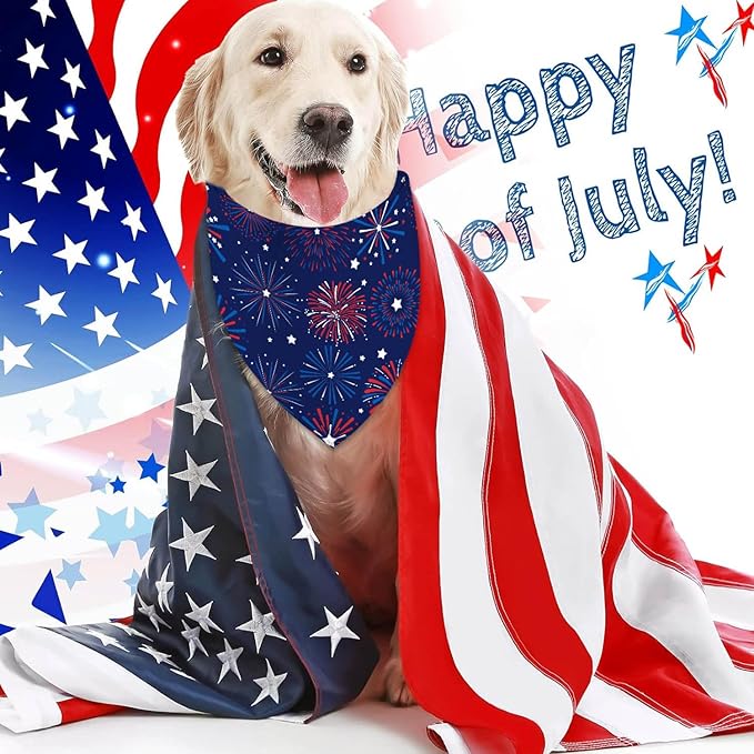 4th of July Dog Bandanas, Patriotic Holiday Party Pet Decorations 2 Pack - Image 6