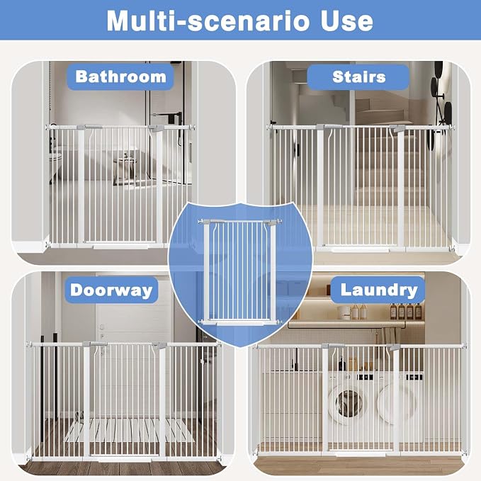 72.2"-76.7" Extra Wide Baby Gate, 40.5" Tall Dog Gate Indoor, Walk Through Pet - Image 8