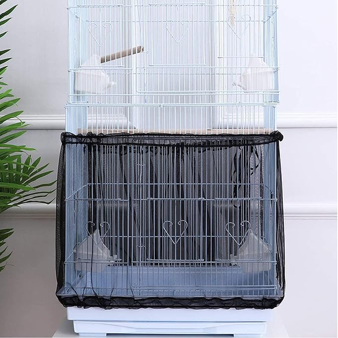 Bird Cage Seed Catcher, Large Airy Gauze Seeds Bird Cage Cover Guard Adjustable - Image 7