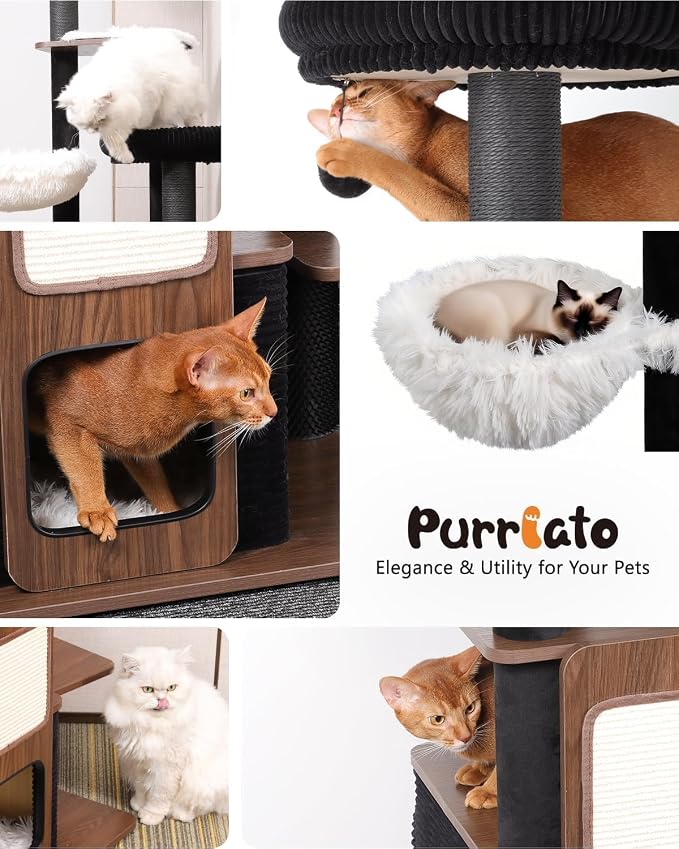 63" Modern Cat Tree Tower for Indoor Cats, Heavy Duty Cat Trees for Large Cat - Image 7