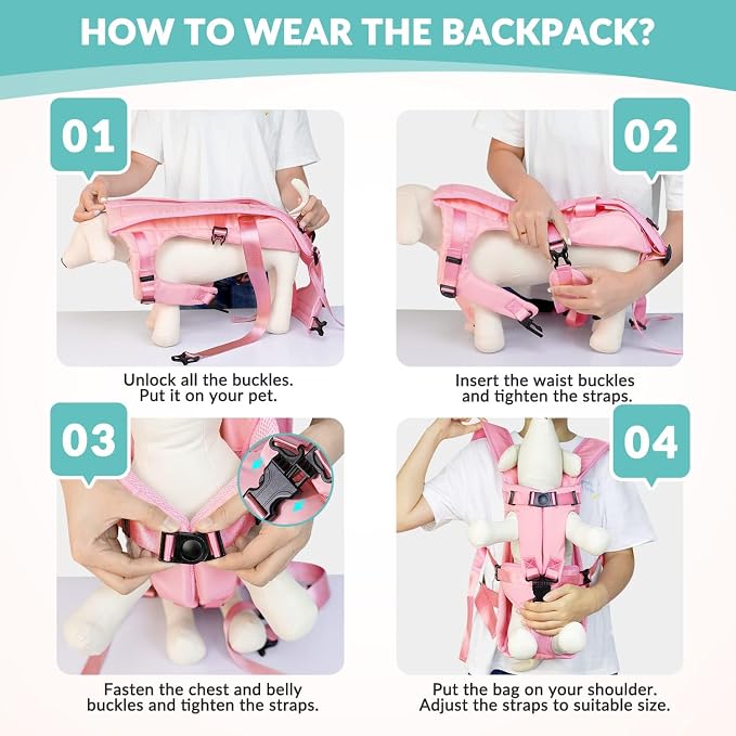 Dog Carrier Backpacks, Adjustable Dog Backpack Carrier, Legs Out Easy-fit Dog - Image 5