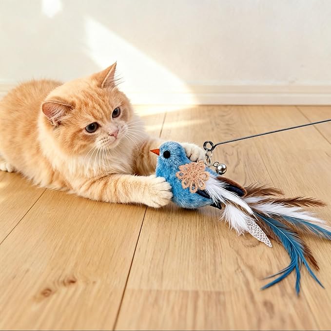 10PCS Cat Bird Toy Refills Feather Cat Wand Attachments - Image 6