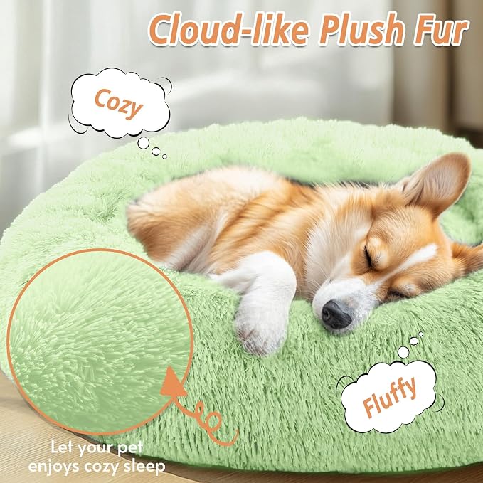 JOLLYVOGUE Calming Dog Bed Medium Size Dog, Anti-Anxiety Donut Medium Pet Bed - Image 2