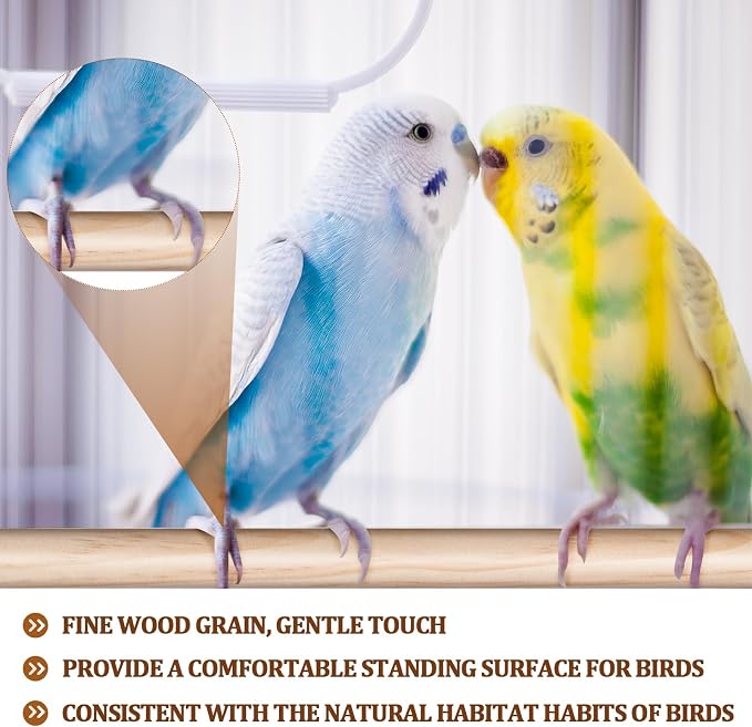 Sintuff 8 Pcs Bird Perches for Cage Accessories, Wooden Perch Rods Replacement - Image 4