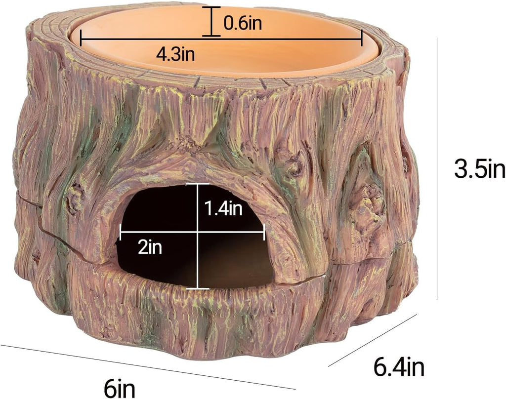 3 in 1 Reptile Hide Cave with Humidity Dish - GlobalHabitat Supply