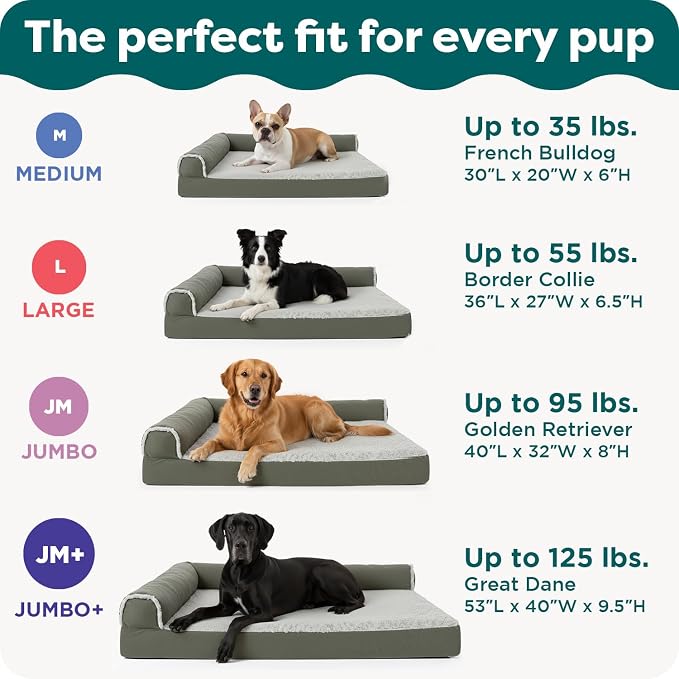 FurHaven Orthopedic Dog Bed for Large Dogs, L-Shaped Chaise Contour - Image 6