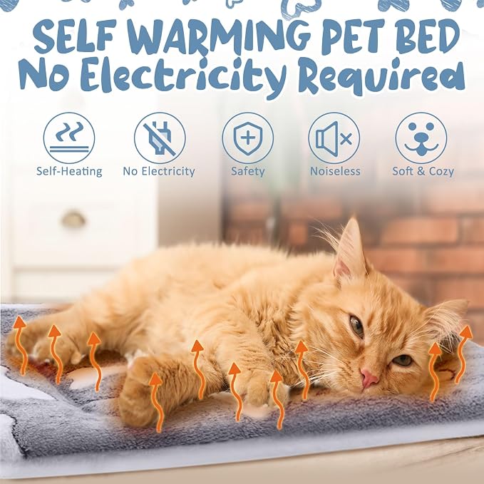 VitalCozy 2 Pack Self Warming Cat Mat Self Heating Pad Bed Reversible Machine - Image 3