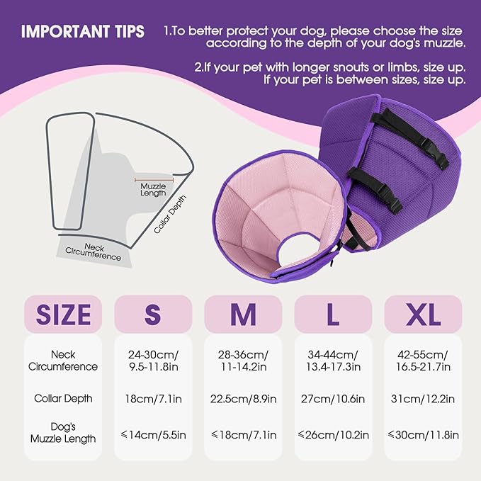 Dog Cone for Large Dogs After Surgery, Adjustable Soft Recovery Cone Collar for - Image 2