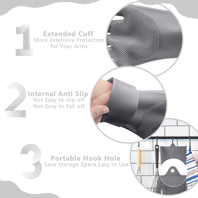 Pet Grooming Gloves—Heat Resistant Dog Washing Gloves - Image 6