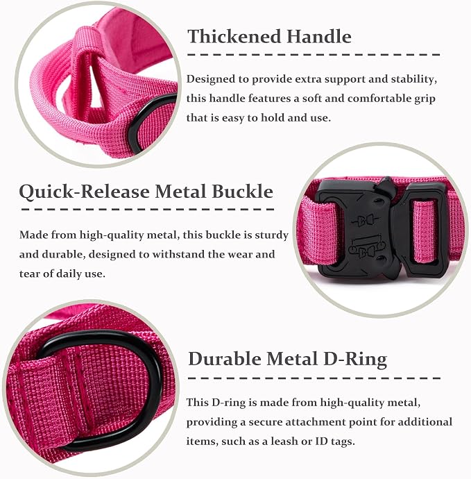 Tactical Dog Collar, Adjustable Military Training Nylon Dog Collar - Image 2