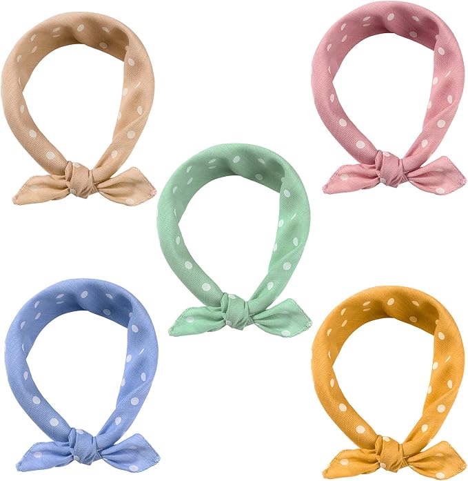 5 Pieces Dog Bandana Pet Summer Bandana Point Kerchief Dog Washable Scarf Soft - Image 3
