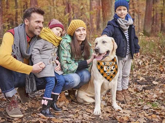 Dog Bandana, Therapy Dog Please Pet Me with, Dogs Scarf Classical Printing - Image 5
