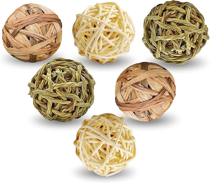 SunGrow Assorted Rabbit & Cat Chew Balls, Teething Activity Toy by SunGrow