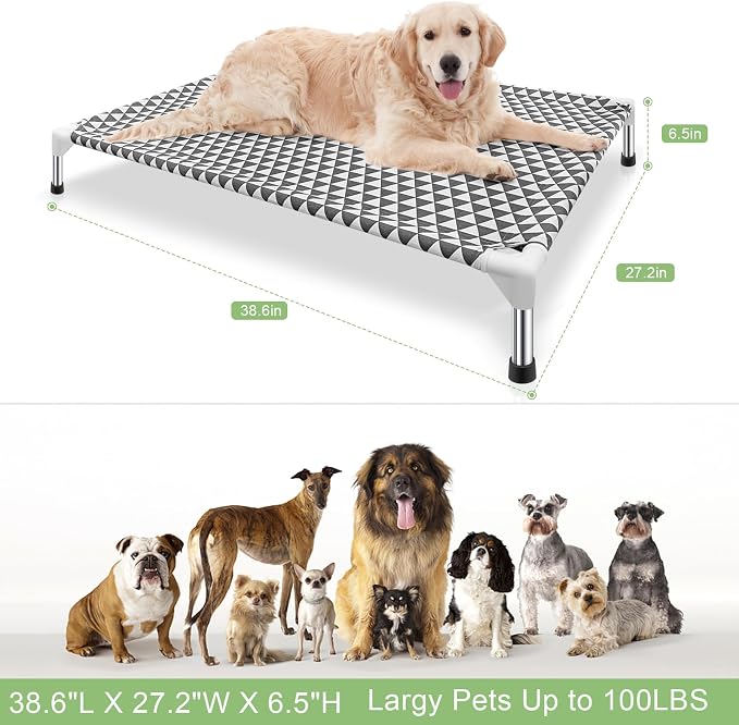 Elevated Outdoor Dog Bed, Large Size, Cotton Material, Non-Slip Feet, Fits up - Image 8