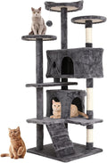 Cat Tree for Indoor Cats, Space Saving Cat Activity Center, Durable Pet Play by GINMAON