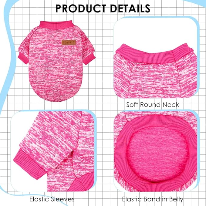 3 Pack Dog Sweaters for Small Dogs Girl Boy Winter Fleece Clothes Warm Soft Dog - Image 3