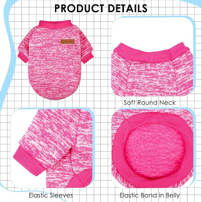 3 Pack Dog Sweaters for Small Dogs Girl Boy Winter Fleece Clothes Warm Soft Dog - Image 3