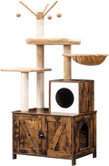 HOOBRO Cat Tree with Litter Box Enclosure by HOOBRO