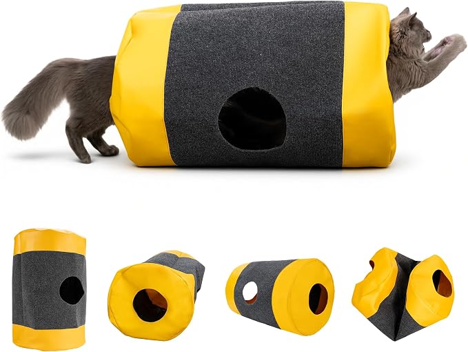 Cat Play Bag Collapsible Cat Tunnel Activity Center Mat Play Rug Cats Activity by MUMUQ