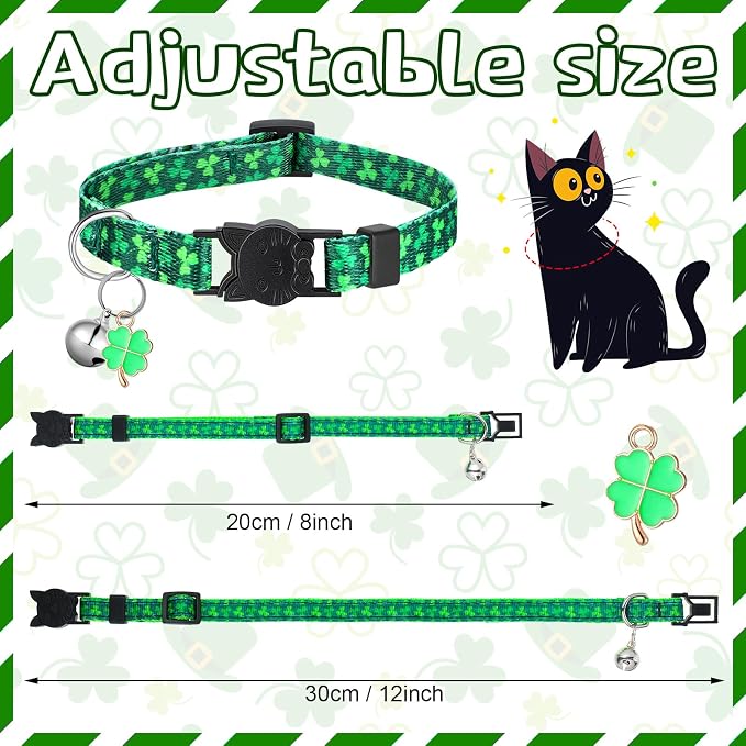 Talltalk 15 Pcs Holiday Cat Collars St. Patrick's Day Easter Adjustable - Image 2