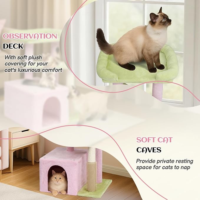 VINGLI Cat Tree, 27 inch Small Cat Tower - Image 4