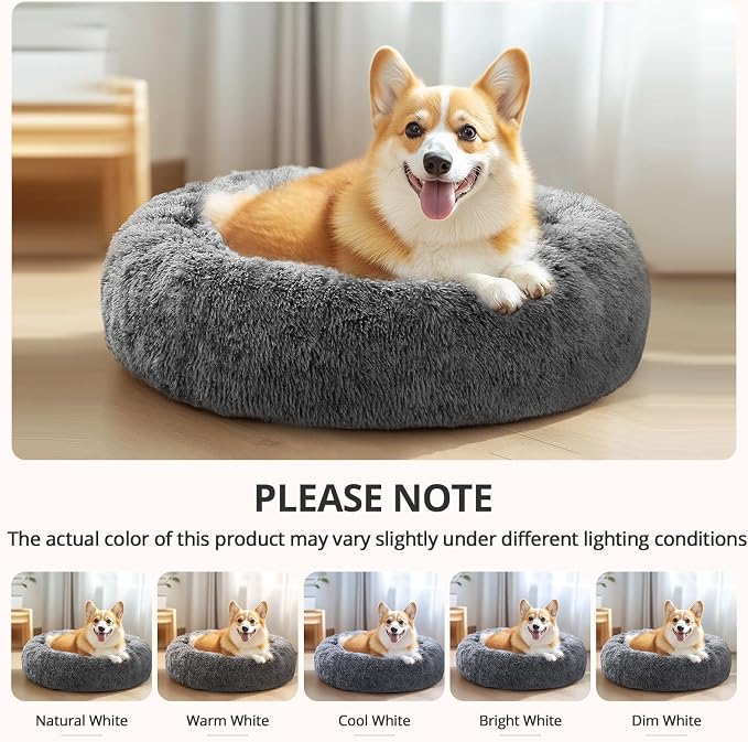 JOLLYVOGUE Calming Dog Bed Large Size Dog, Anti-Anxiety Donut Large Pet Bed - Image 6