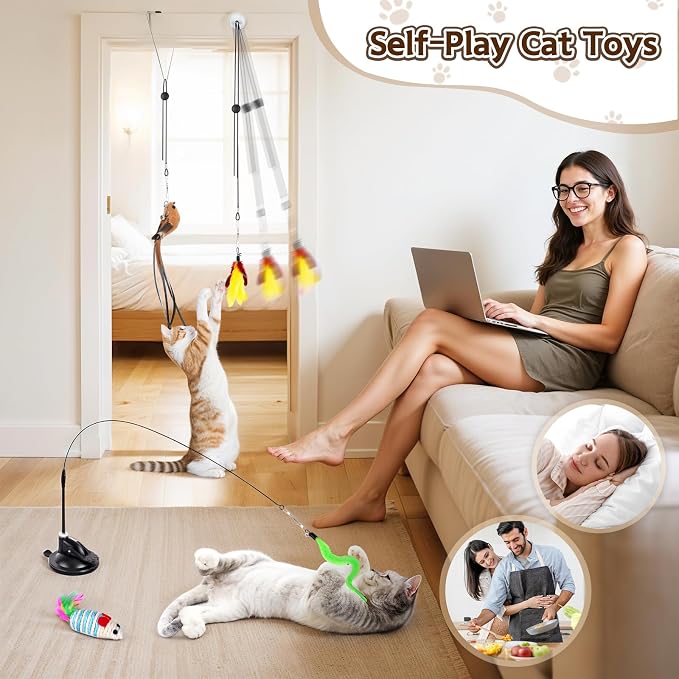 HONGDDY Interactive Bird Simulation Cat Toys，4 in 1 Cat Toys - Image 5
