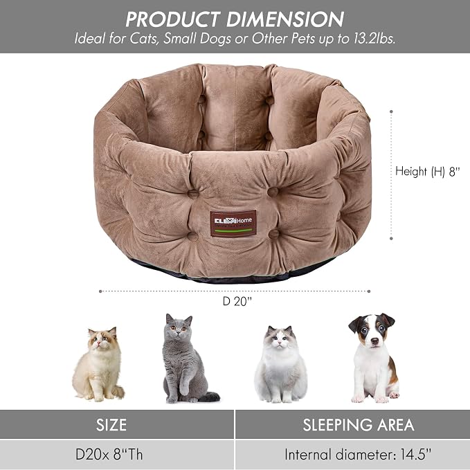 ClevaHome Deep Nest Cat Bed for Small Pets up to 15lbs - Image 4