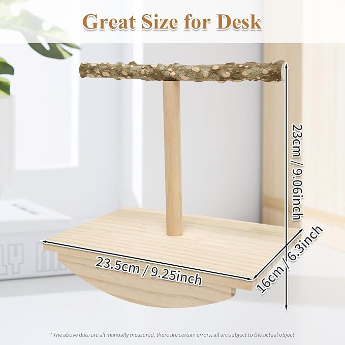 Natural Wood Bird Perch Stand, Rocking Perch - Image 6