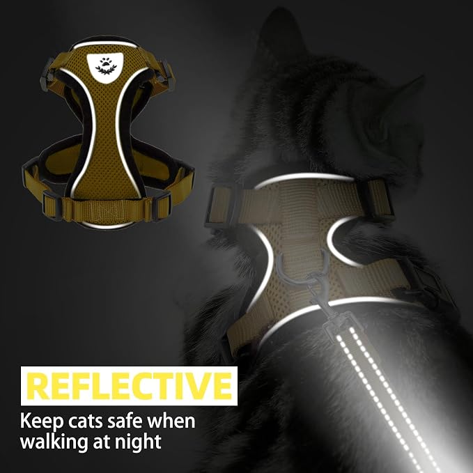 PUPTECK Cat Harness and Leash Set Escape Proof Reflective Cat Walking Harness - Image 6