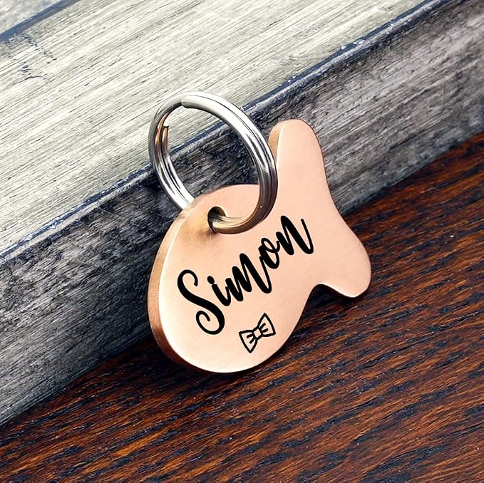 Ultra Joys Cat ID Tag Personalized Pet Tags, Durable Stainless Steel Small Pet - Image 2