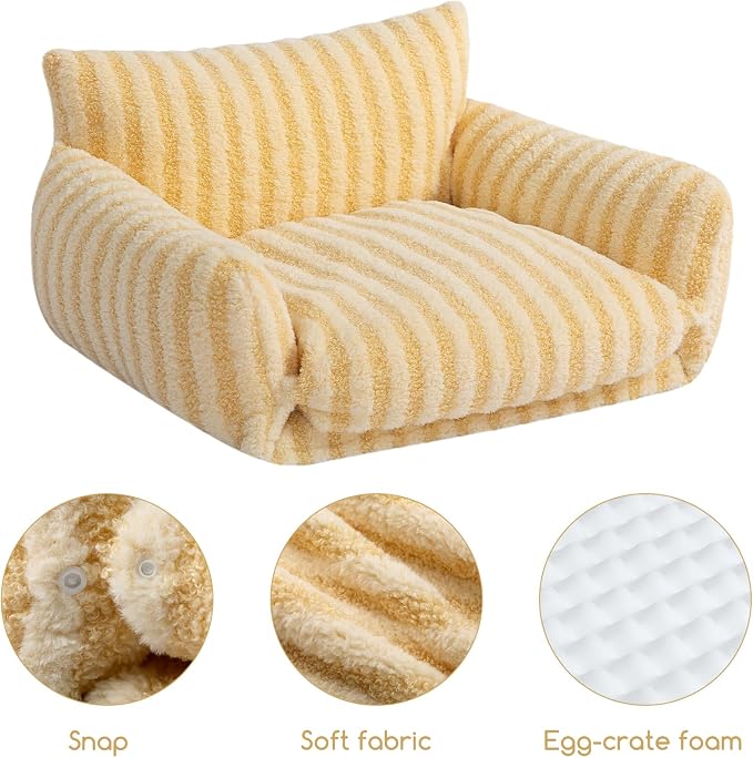 Hollypet Cat Bed Fluffy Plush Mutifuctional Double-Layer Soft Pet Couch - Image 5