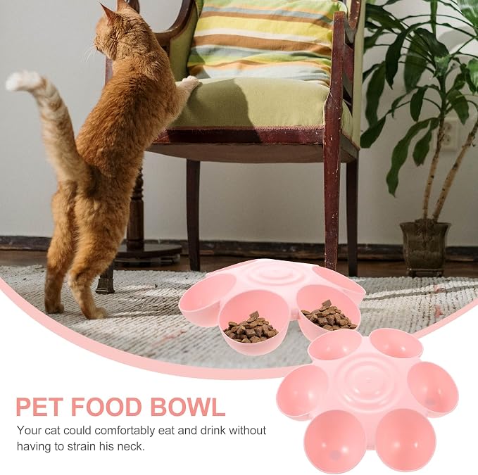 Multipurpose Flowers Pet Feeding Bowl 14.17 Inch Plastic Cat Feeder Dog Treats - Image 4